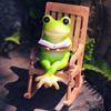 Creative Cartoon Small Frog Rocking Chair Decorations, Courtyard Balcony Landscaping, Office Desktop Resin Animal Crafts