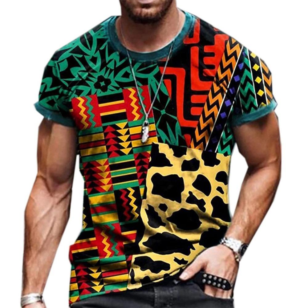 Africká grafická trička Barevné abstraktní umění 3D potisk Pánské Dámské tričko Dovolená Streetwear Harajuku Dětské Topy Trička Oblečení