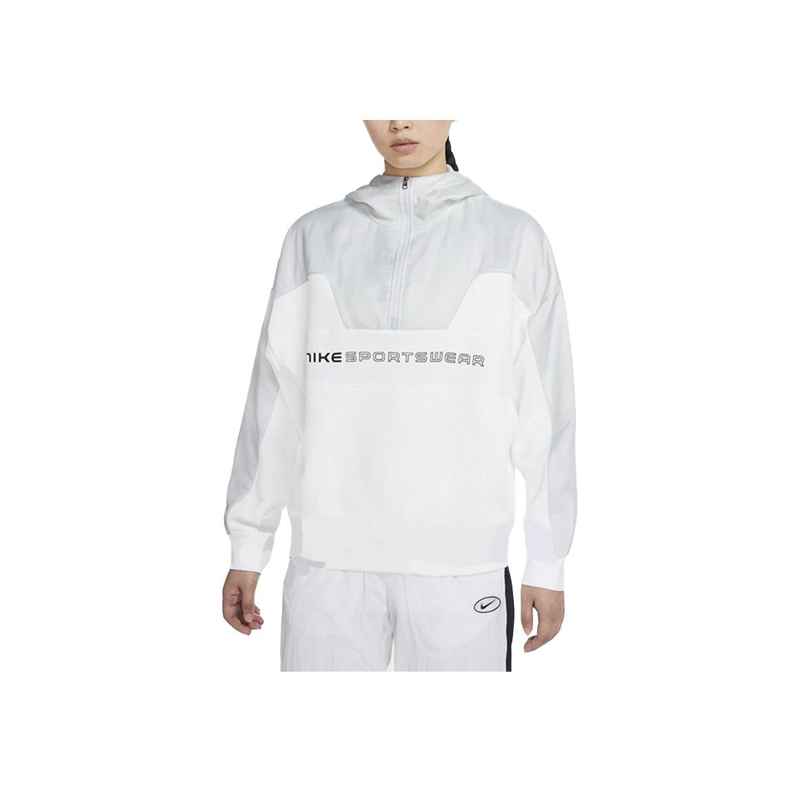

Женская куртка с капюшоном и полумолнией с цветными блоками Nike Alphabet, белая CZ8865-100 M