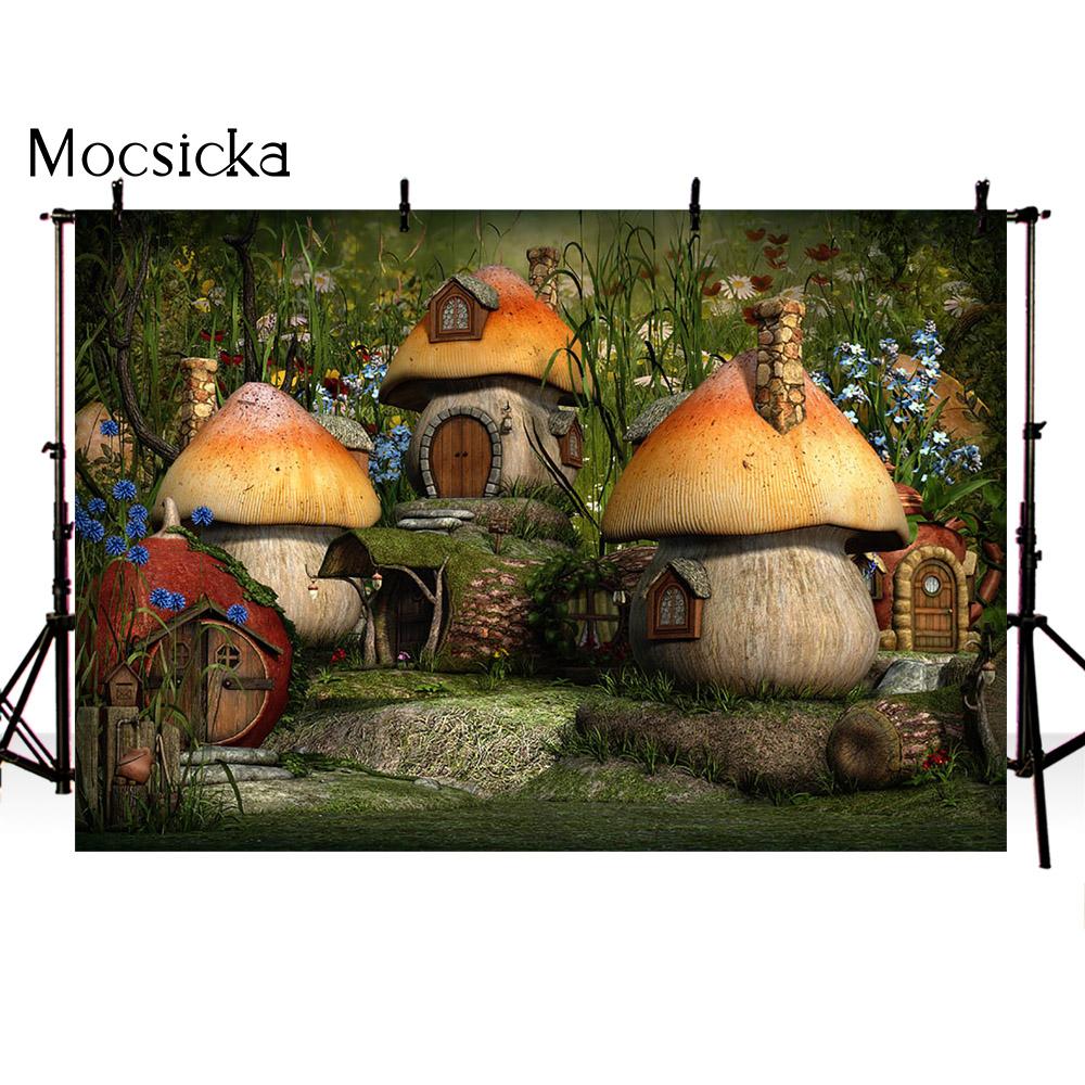 Photography backdrop forest jungle background for photo studio party decoration supplies dessert table banner green Palm tree