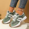 Women's Platform Daddy Shoes - Colorblock Round Toe Lace-Up Sneakers, Comfortable Cushioned Sole Walking Shoes for Ladies