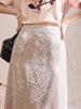 Mishow Women Skirt 2024 New Spring High Waist Elegant Niche Design All-match Sequins A-line Skirts MXD11B0203