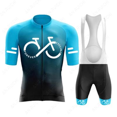 Bisiklet Forması Seti 2024 Yaz Ropa Ciclismo Erkek Bisiklet Bisiklet Giyim Degrade Renk Dağ Bisikleti Forması Spor Giyim Takımı