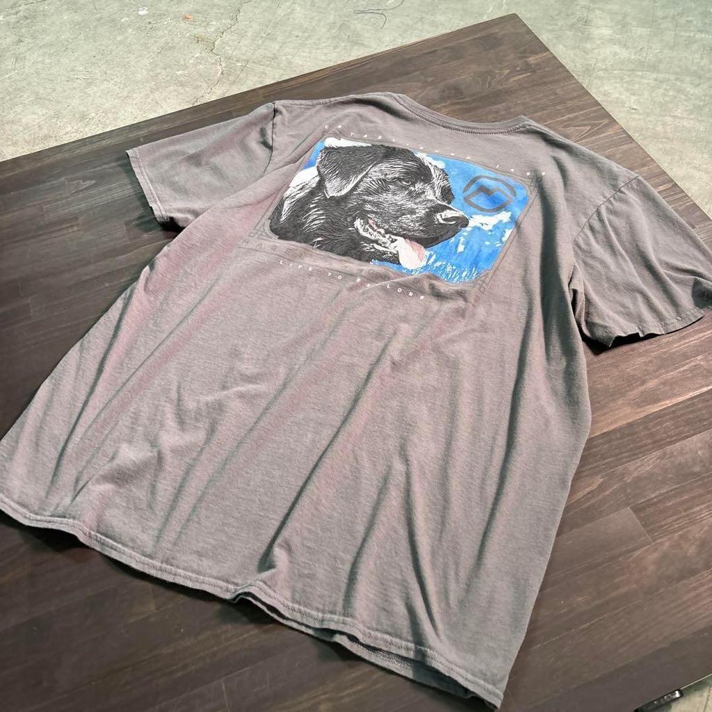 [USED] 7TSM2 MAGELLAN Dog Back Print Short Sleeve T-shirt, Used Clothing