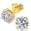 Men's Moissanite and Diamond Stud Earrings - Single Stone Earrings, 3-prong/4-prong/6-prong Setting, Sterling Silver, Hypoallergenic, 0.3ct/0.5ct/0.8c