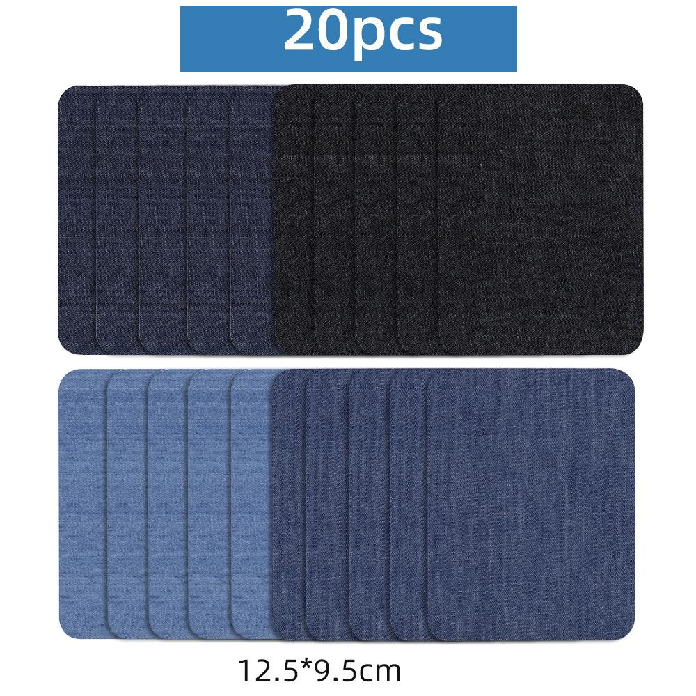 1Set 20PCS Fabric Iron On Patches DIY Appliques Elbow Patches Repair Pants For Jean Clothing And Jean Pants Apparel Stickers