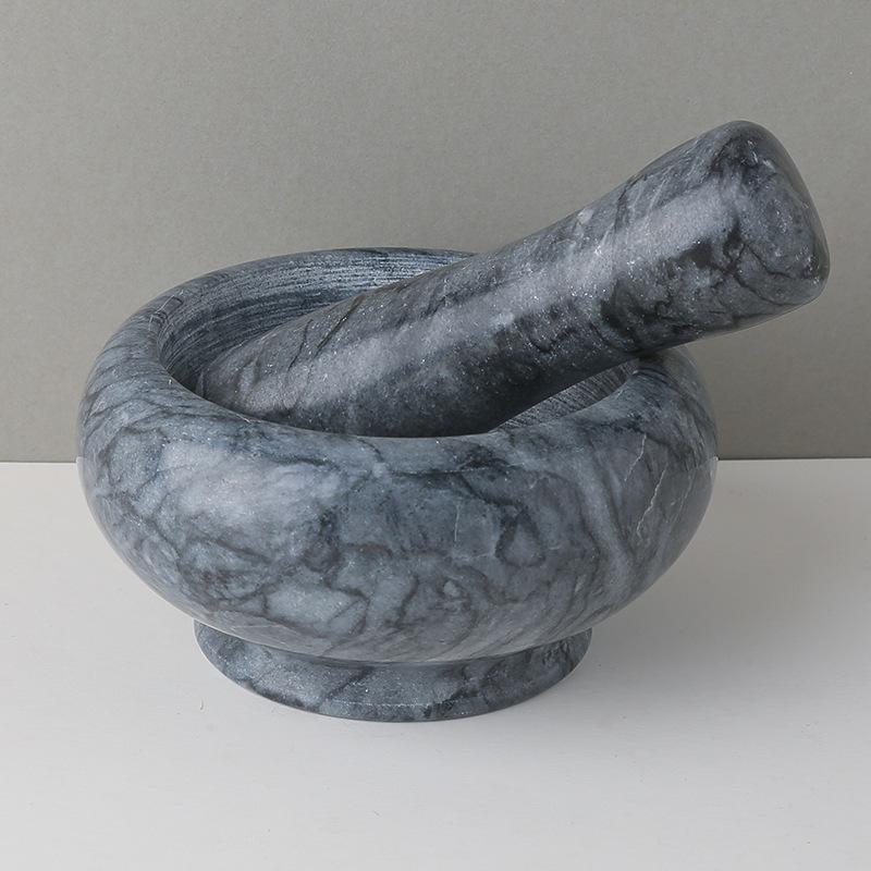 

Mini Marble Garlic Press Manual Mortar Pestle Spice Grinder Kitchen Decor Small Size серый