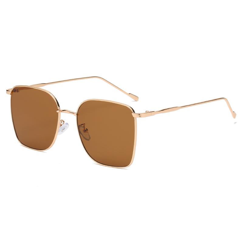 Comfortable Durable High Quality Stylish Retro High End Designer Style Alloy Metal Square Shaped Female Sun Glasses