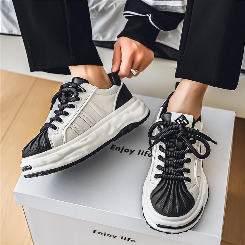 New Fashion Men's Four Seasons Comfortable Thick Sole Shoes Students Male Boys Trending Soft Sole Breathable Casual Running Sneakers