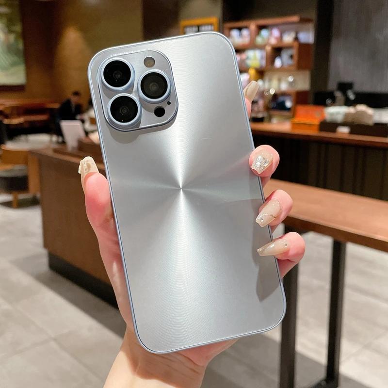 Luxury Dazzling CD Lines Square Silicone Frame Phone Case For iPhone 15 14 13 12 11 Pro Max 14 Plus Lens Protective Back Cover