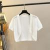 Cut Out Small Waistcoat Ice Silk Knitted Cardigan Thin Short Sleeve