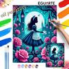 Oil Painting Digital Painting Art Kit Alice In Wonderland Fantasy Castle Pink Roses Handmade Diy Gifts Home Decorations