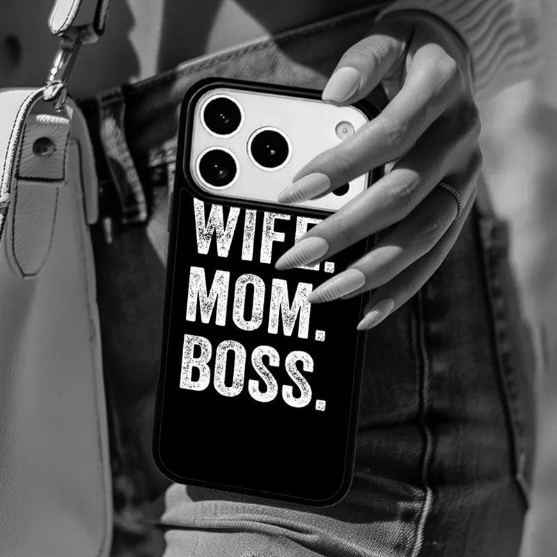 Wife Mom Boss Funny Phone Case For iPhone 17 Air 14 15 13 12 Max Cover For Apple 16e 11 Pro Max Plus Coque