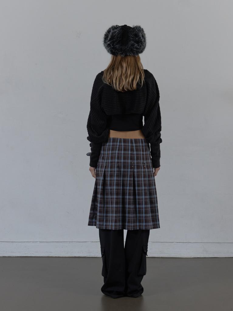 Setup Exe Check Buckle Wrap Skirt / Baby Blue