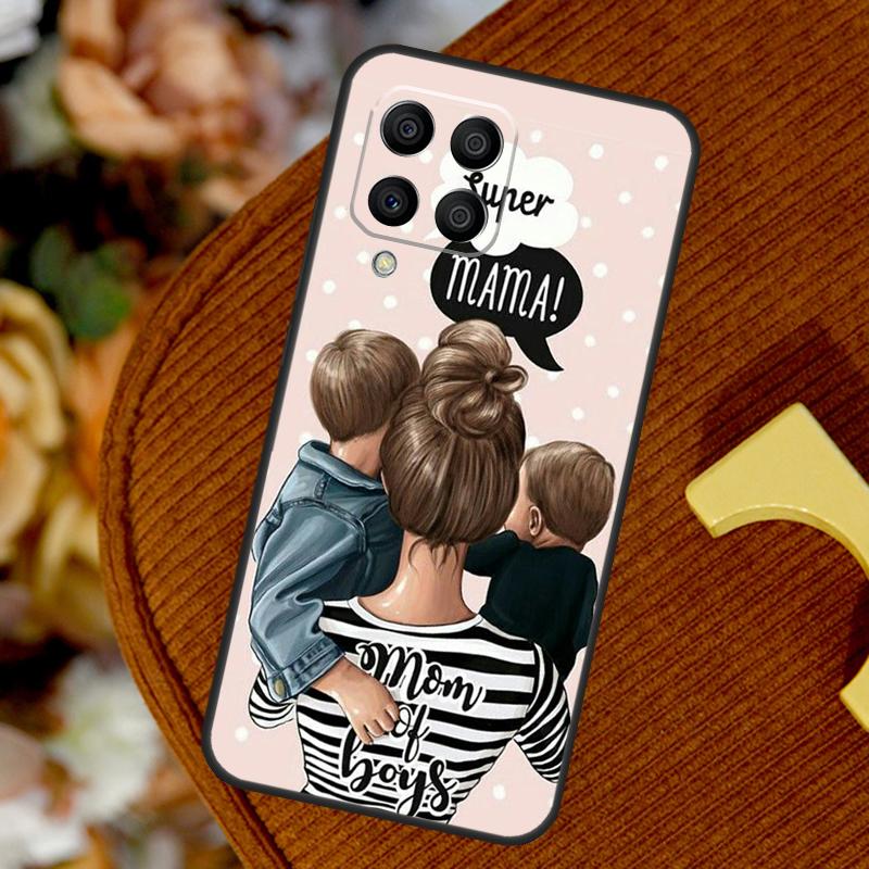 Beautiful Mother Daughter Son For Samsung Galaxy M32 M52 M12 M55 M15 M13 M23 M33 M53 M20 M21 M51 M34 M54 M30s M31s Case