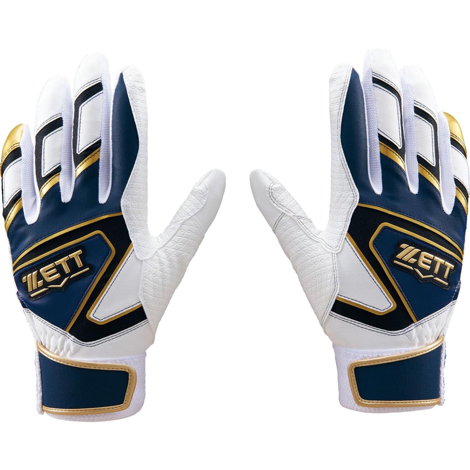 Used New ZETT Boys Baseball Batting Gloves Zero One Stage Boys Batting Gloves Navy x White (2911) JM BG19202J