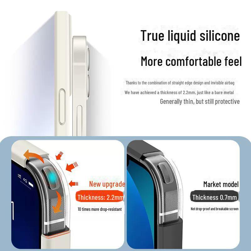 Custodia in silicone solido per iPhone 16 Pro e Apple 15 Pro con logo - Copertura completa, custodia protettiva anti-caduta