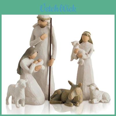 Resin Christmas Scene Gift Set With Manger And Angel For Seasonal Gift Giving