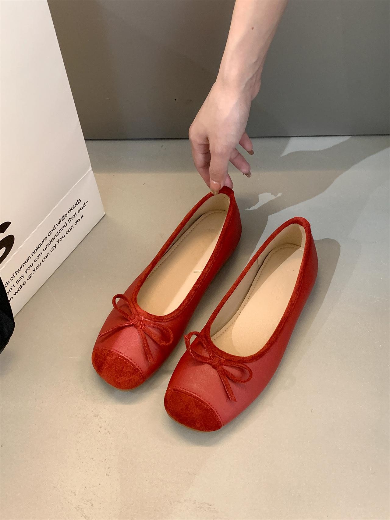 

Zhike французские ленивые туфли~ цветные маленькие туфли с бантиком в стиле маленького аромата, женские летние сандалии с закрытым носком 35