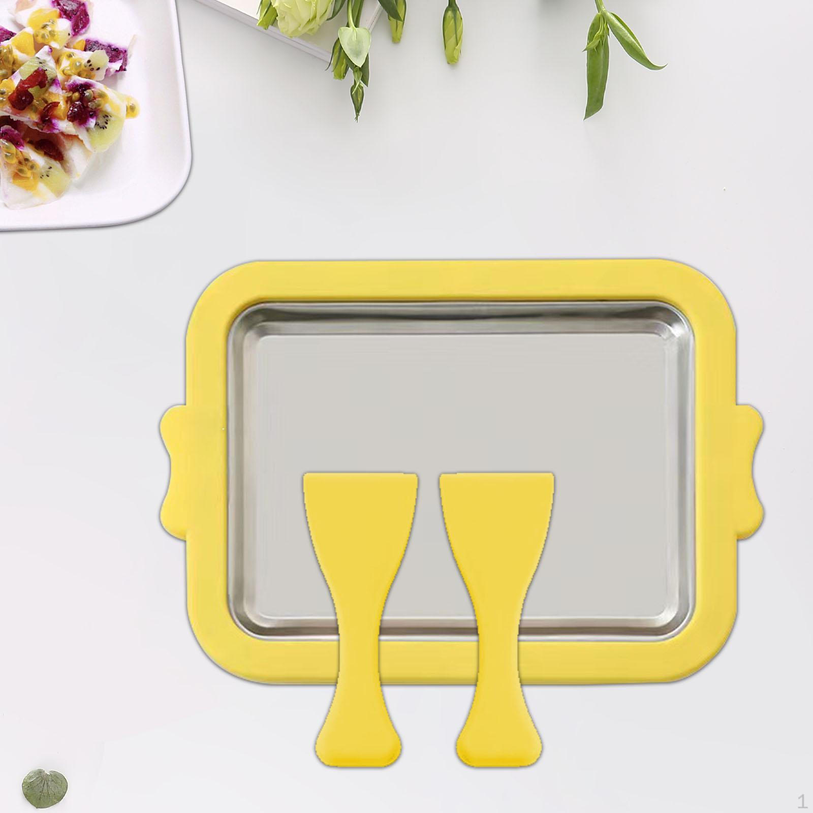 

Ice Cream Maker Pan, Cold Plate, Kitchenware Versatile Easy to Clean Yogurts Machine for жовтий