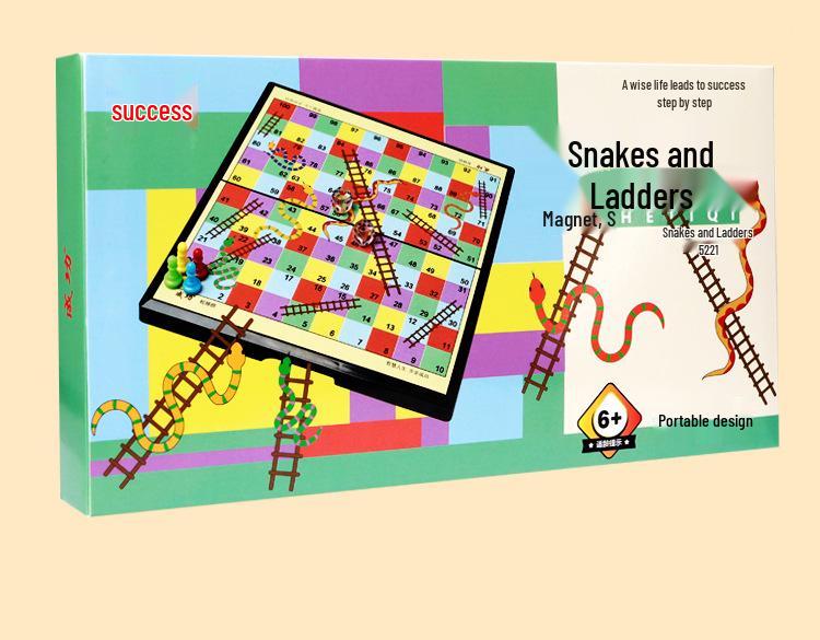Magnetic Folding Snake and Ladder Board - Large Size Educational Parent-Child Game Toy