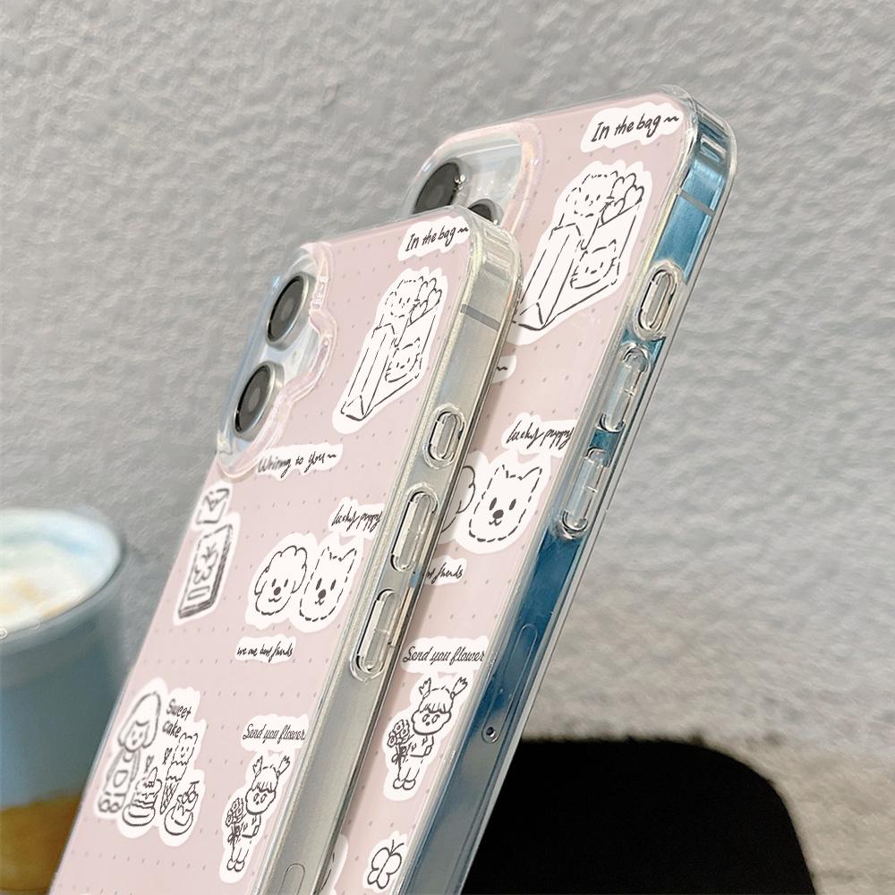 Painted Phone Case for iPhone 12 13 15 16 iPhone 16 12 13 14 15 Pro  14 15 16 Pro Max Coverage Shockproof Anti-Fingerprint Fresh Style Protective Case