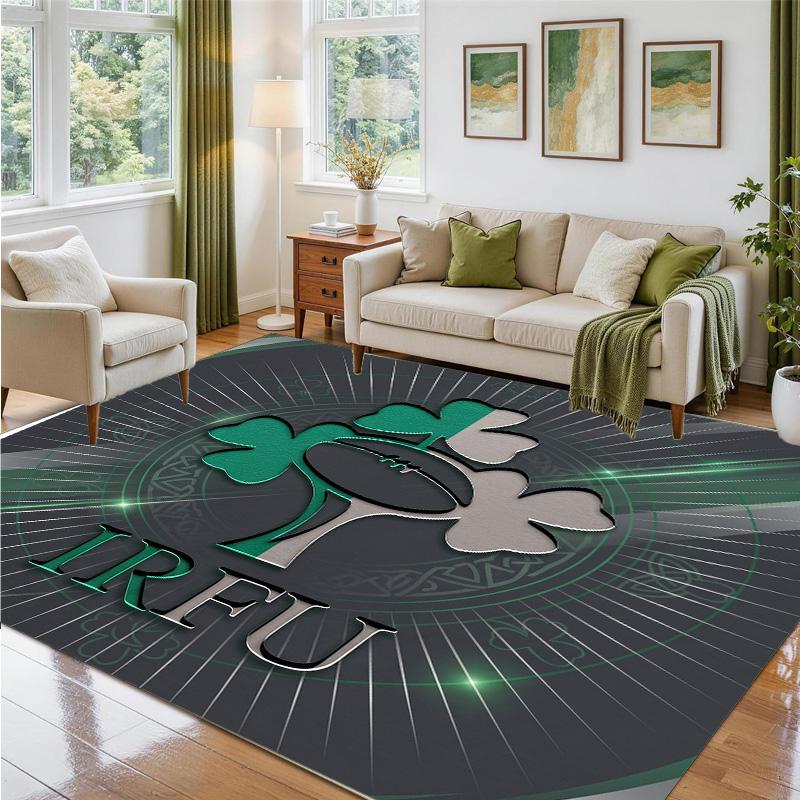 Irland Rugby Design Kristall Samt Teppich Weiche Dekorative Matte für Schlafzimmer Eingang