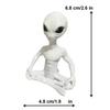 Meditierende Alien-Statue, 3D-gedrucktes Alien-Yoga-Meditations-Ornament, Halloween-Dekoration Zimmer Weltraum Spaß Stressabbau Dekoration