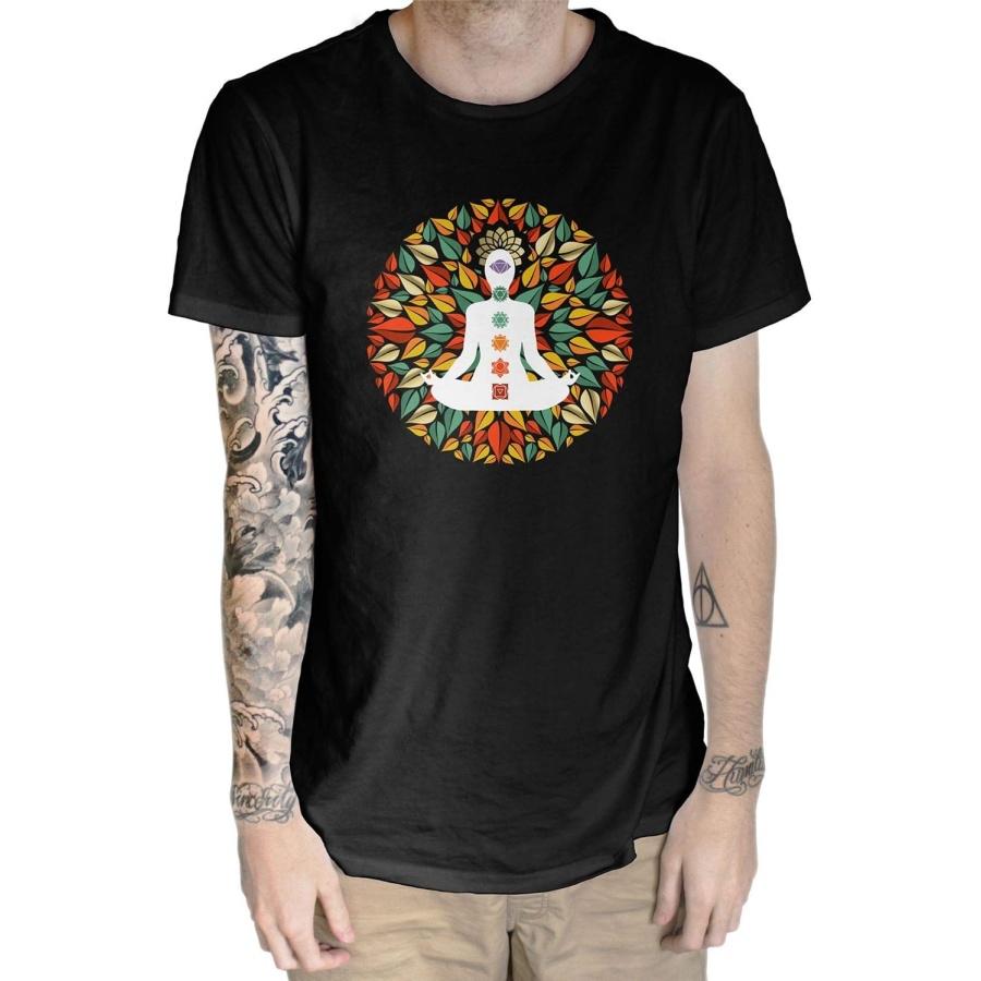 Chakra Petal Mandala Yoga Meditation Men s T-Shirt, Black, XX-Large S