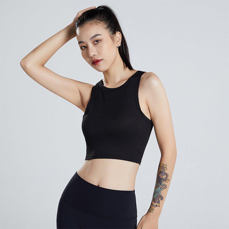 Women's Summer Slim Fit Yoga Vest - Moisture-Wicking, High Elasticity, Sleeveless Casual Wear
