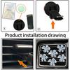 6 Pcs Black Daisy Air Vent Clips, Cute Flower Car Air Fresheners Vents Clips Diamond Vent Clip Car Interior Decor Charm Bling Accessories Decoration
