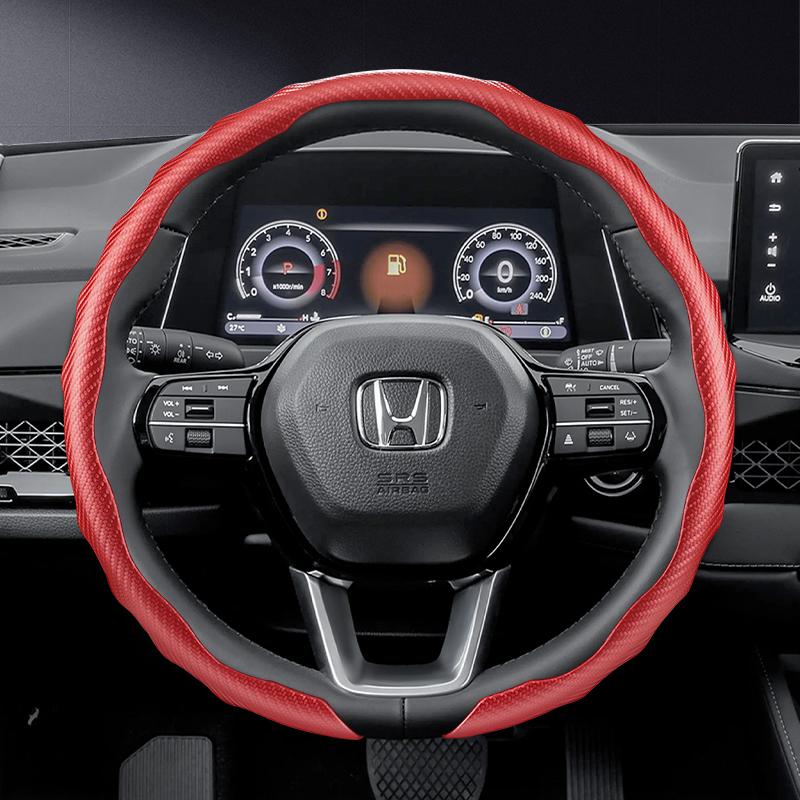 Suitable for Honda Carbon Fiber Texture Steering Wheel Cover Snap-On Wave-Shaped Sports Design Protective Shell Crv Civic Accord Hrv City Passport