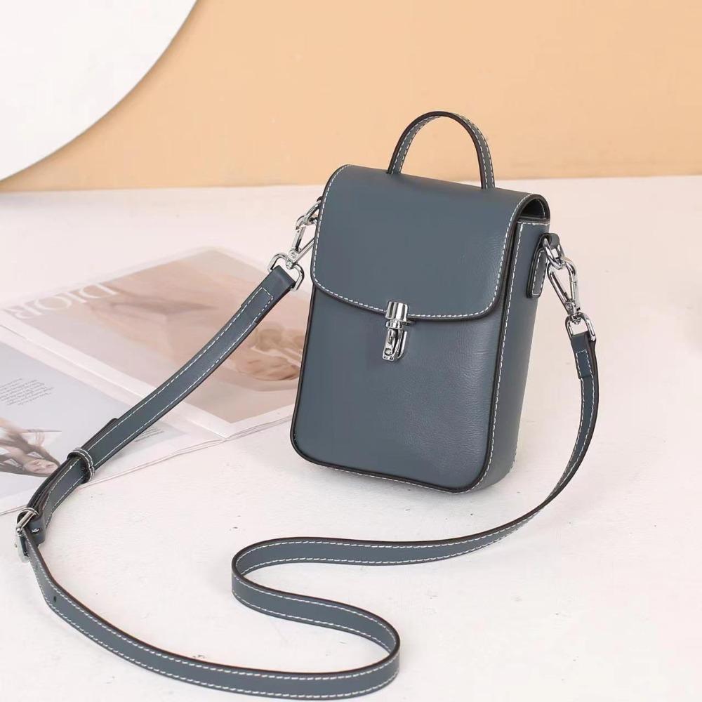 Leather women's bag Korean version fashionable new messenger bag foreign style small square bag portable shoulder bag versatile mobile phone small bag