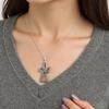 Stylish Religious Pendant Earring Heart Necklace Comfortable Jewelry Alloy Texture Suitable for Dating and Casual Event