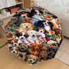 1PC Puppies Flowers Umbrella-8-Rib Reinforced Portable Folding Travel Suitable for All Seasons Outdoor Daily Use Is an Ideal Choice  -K0388