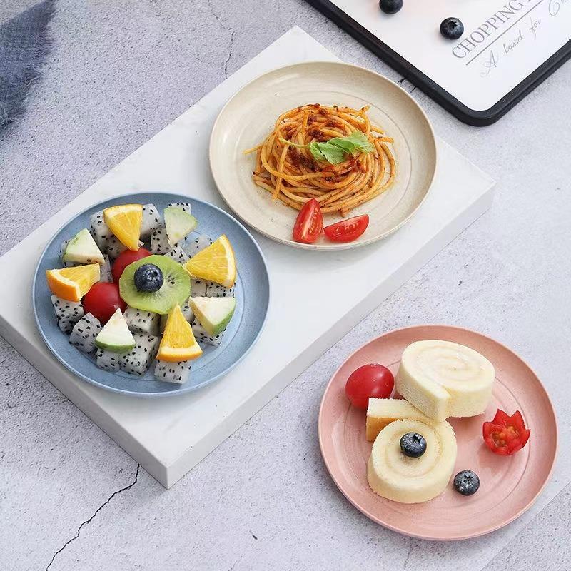 Household wheat straw PP material dinner plate dipping plate fruit plate drop-proof small dish plate easy to clean non-stick oil