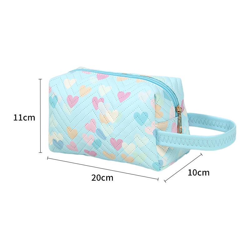 Heart Print Makeup & Toiletry Bag - Portable, Large Capacity, Multiple Colors