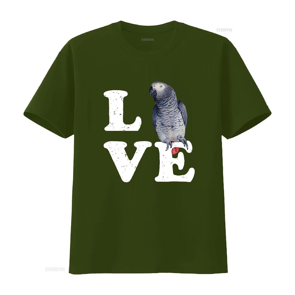 I Love My African Grey Parrot T Shirt Bird Lovers vintage Washed Comfortable fashion Breathable Soft designer clothes