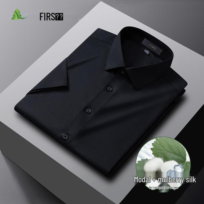 FIRS Men s Modal Silk Blend Short-Sleeve Shirt S