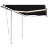 VidaXL Manual Retractable Awning with LED 3x2.5 M Anthracite 3069904