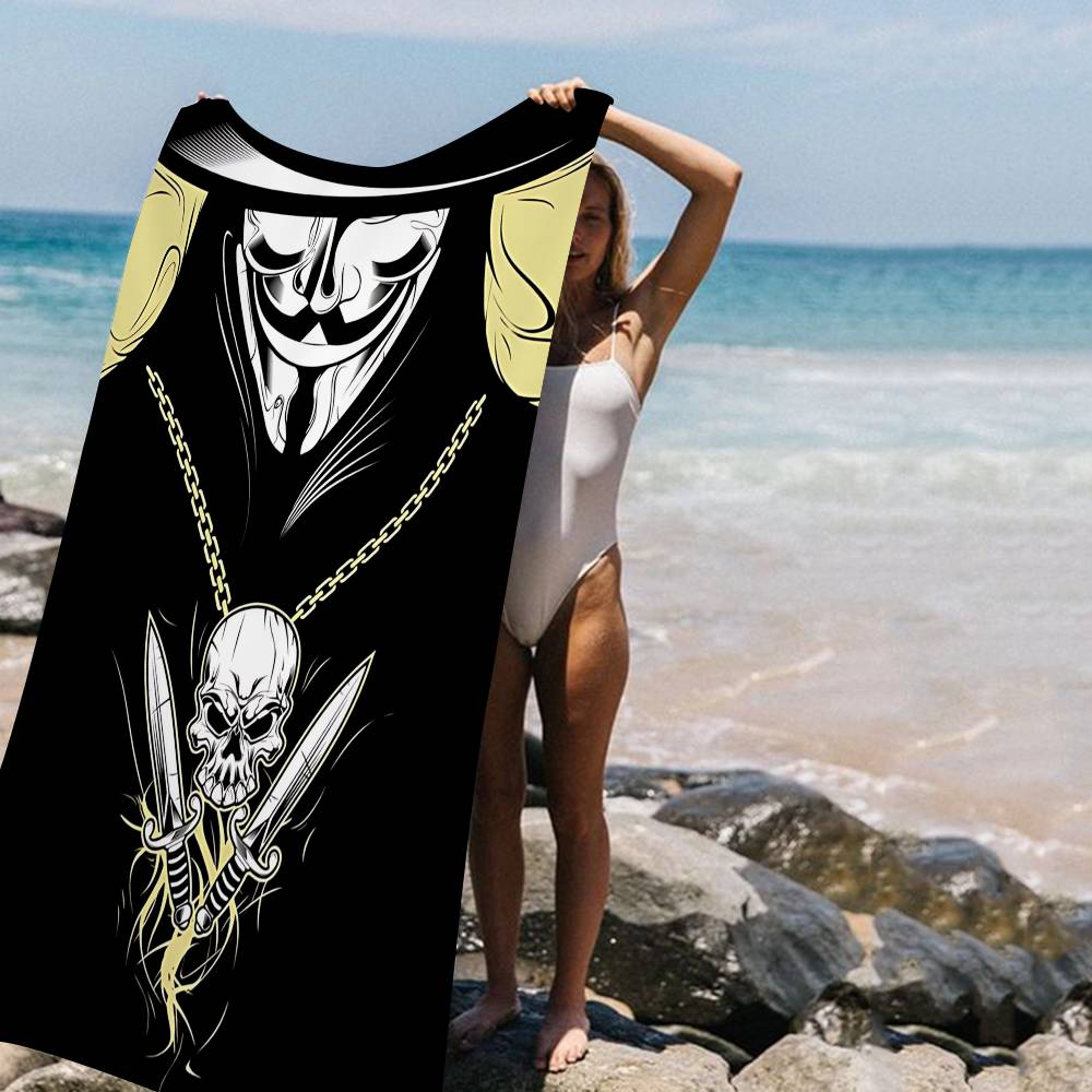Science Fiction Film V For V-vendetta Anime Beach Swimming Towel Soft Absorbent Washcloth Children's Gifts For Kids Travel Gym