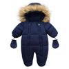 0-24M Newborn Baby Girl Clothes Winter Cotton Baby Romper With Gloves Children's Jumpsuit Hooded Plus Velvet Infant Clothing Set