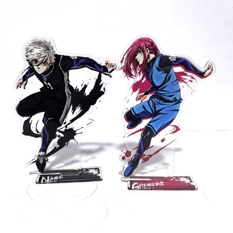 15cm Blue Lock Model Anime Peripheral Isagi Chigiri Bachira Nagi Karasu Acrylic Stand Figure Desk Ornament Collection Toy Gift