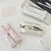 Women Makeup Brush Pouch Waterproof Student Pencil Case Pen Box Girls Cute Bow Stationery Organizer Girls Zipper Coin Purse