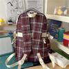Contrast Color Plaid Backpack Women's Large Capacity Backpack Student Schoolbag
