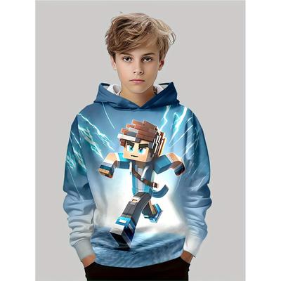 New Boys' and Girls' Hoodies with 3D Printed Patterns for Comfortable Autumn and Winter Long Sleeve Hoodies
