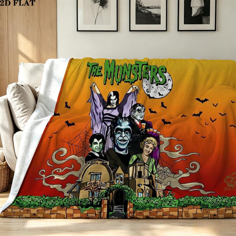 The Munsters Print Flannel Blanket High Quality Warm Comfortable Cover for All Seasons Perfect for Gifts Home Decor