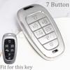 Car Key Case For Hyundai Key Fob Cover Keychain For     Sonata Santa Fe Tucson Nexo Palisade 7 Buttons