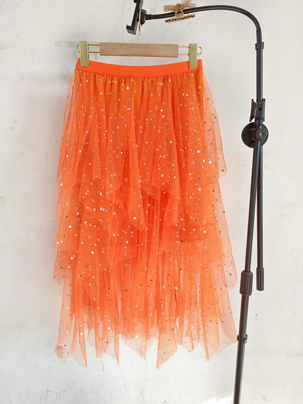 Falda de Malla Irregular de Hadas de Cintura Alta de Moda 2023 - Estilo Coreano de Primavera
