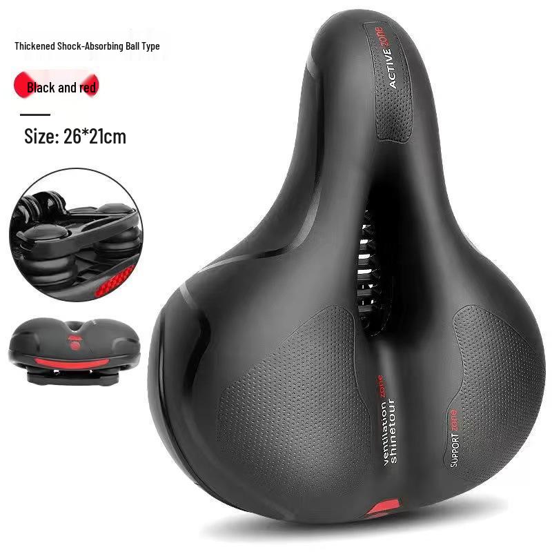 Comfortable Shock-Absorbing Mountain Bike Saddle with Hollow, Breathable Design